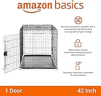 Vista 8 de Yaxa Basics Caja duradera y plegable de alambre de metal para mascotas con bandeja, portátil y resistente para viajes, una sola puerta, panel