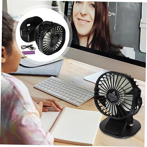 Miniatura 5 de BESPORTBLE Ventilador portátil pequeño ventilador de mano Batería recargable con clip de diseño para escritorio y automóvil