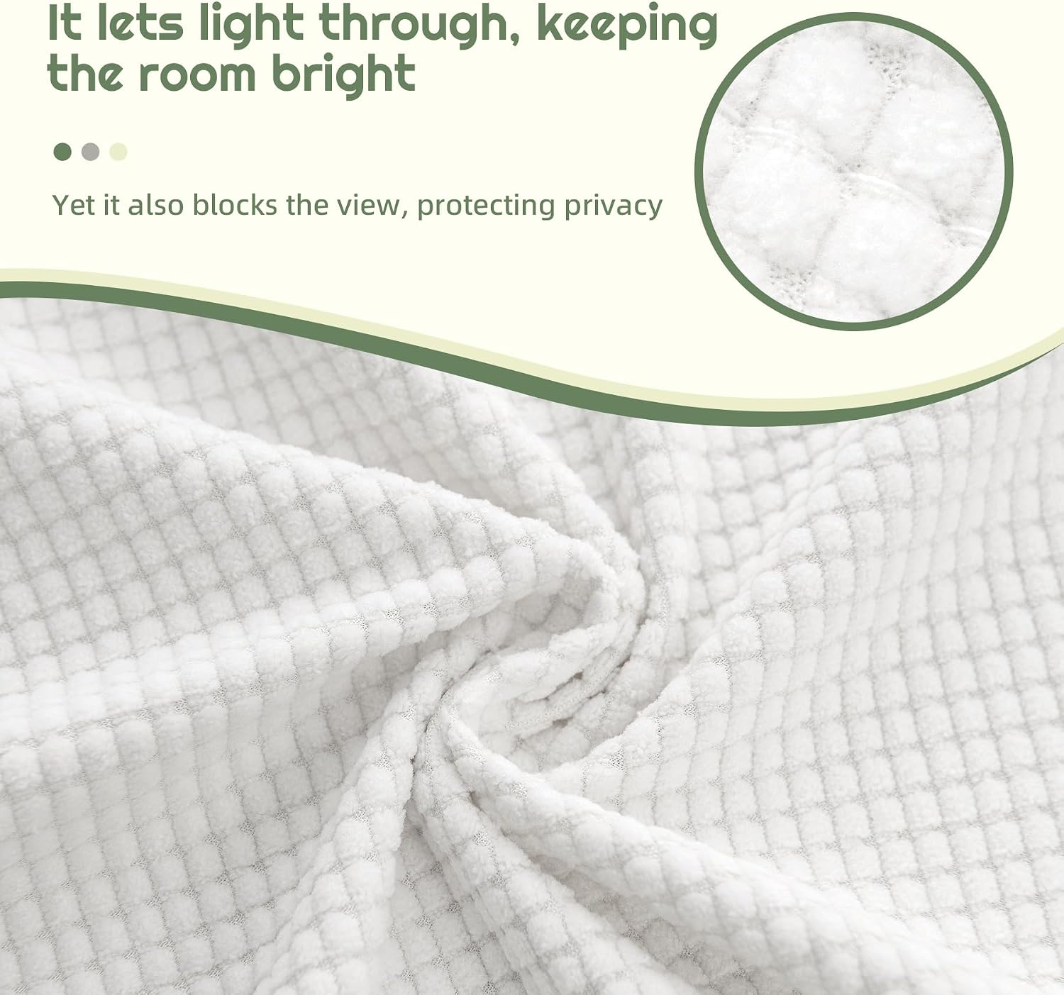Pickluc Check Kitchen Curtain 24 Inch Length, Fleece Cafe Curtain for Small Window, Light Filtering Rustic Tier Drapes Rod Pocket 2 Panels, W30 X L24 Inch, White