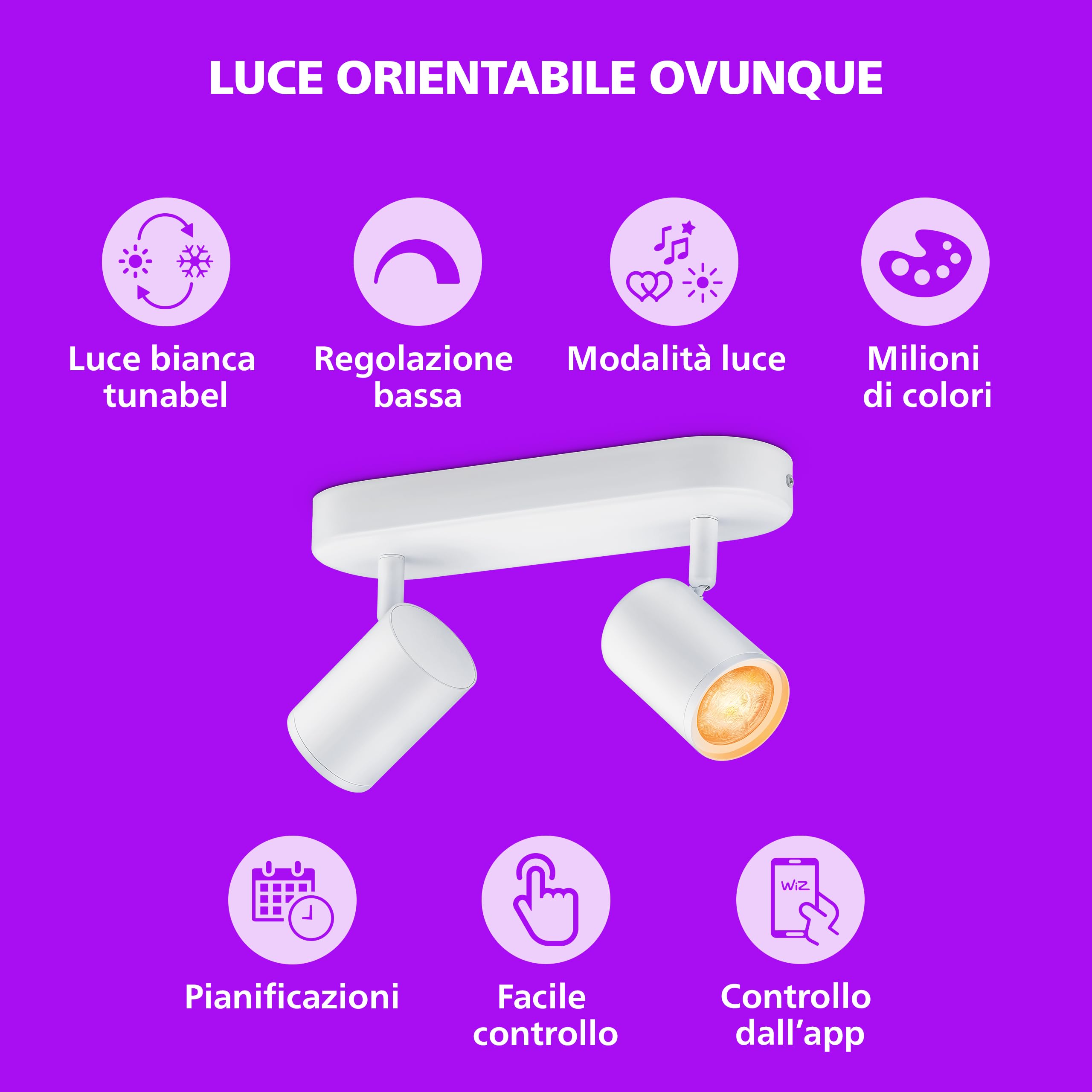 Philips Smart Lighting Faretti GU10 x2, WH Bianco