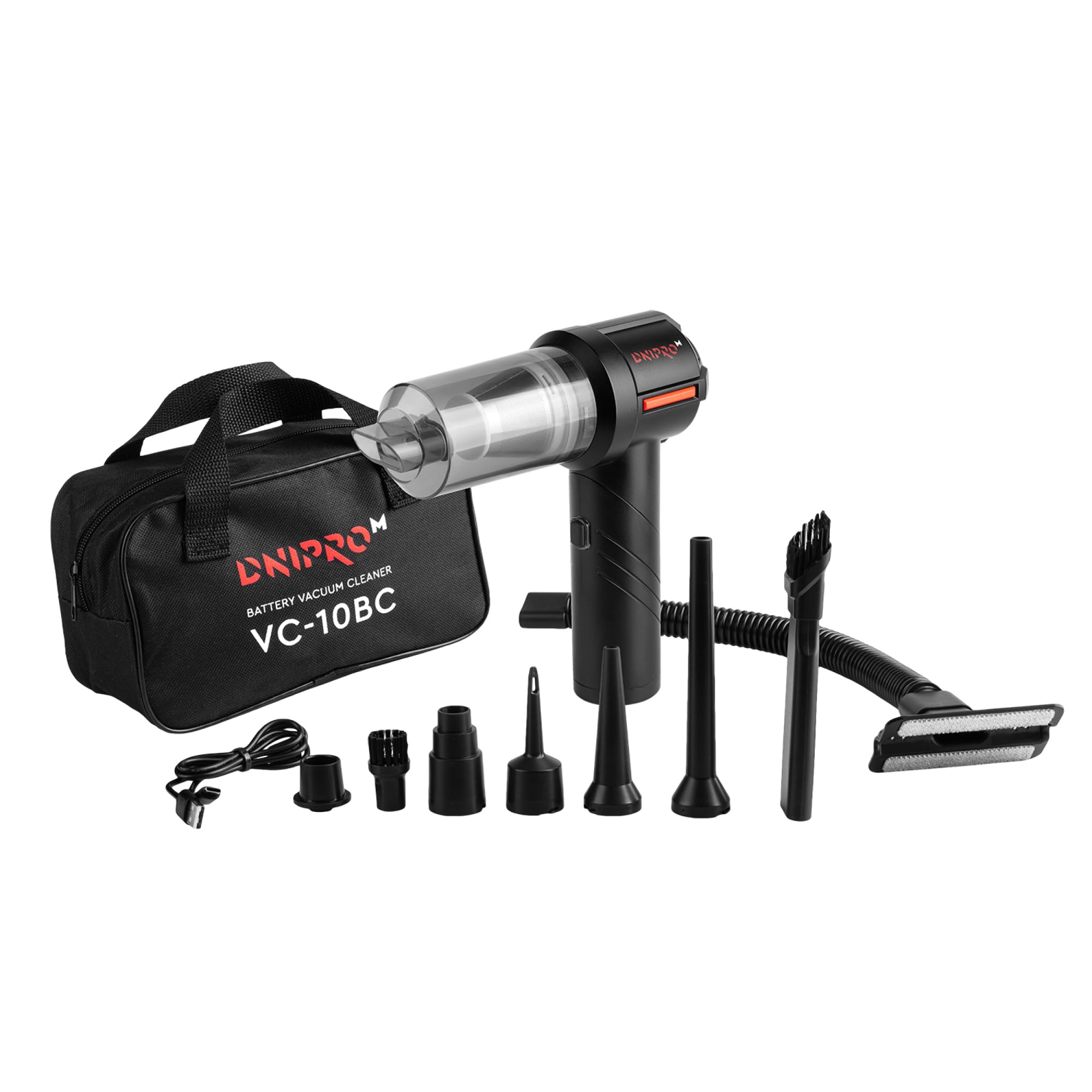 Aspirapolvere Portatile Senza Fili 15kPa, Aspirabriciole Auto Brushless 100W, Aspiratore e Soffiatore 2 in 1, Batteria 2000mAh USB-C, Filtro HEPA Lavabile – VC-10BC