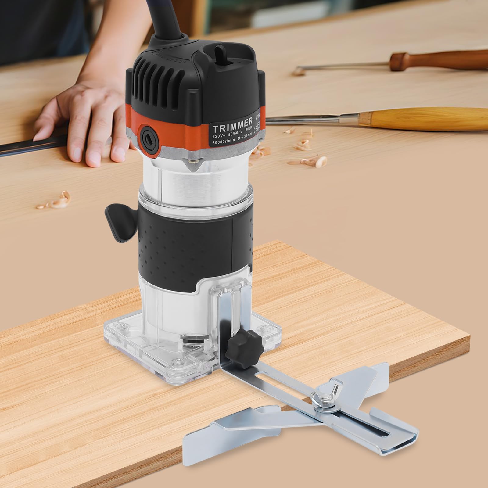 Fresa per legno con una sola mano, fresatrice elettrica professionale, fresatrice per bordi con una sola mano, fresatrice elettrica per legno, 800 W, 30000r/min
