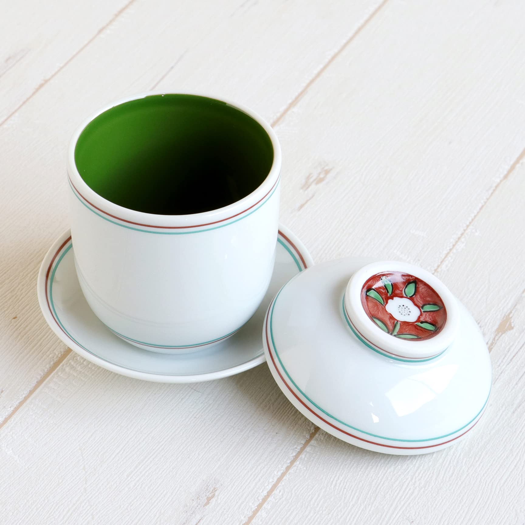 Amazon | ちゃわんむし器 茶碗蒸し 器 3個セット 食器 有田焼 錦花内