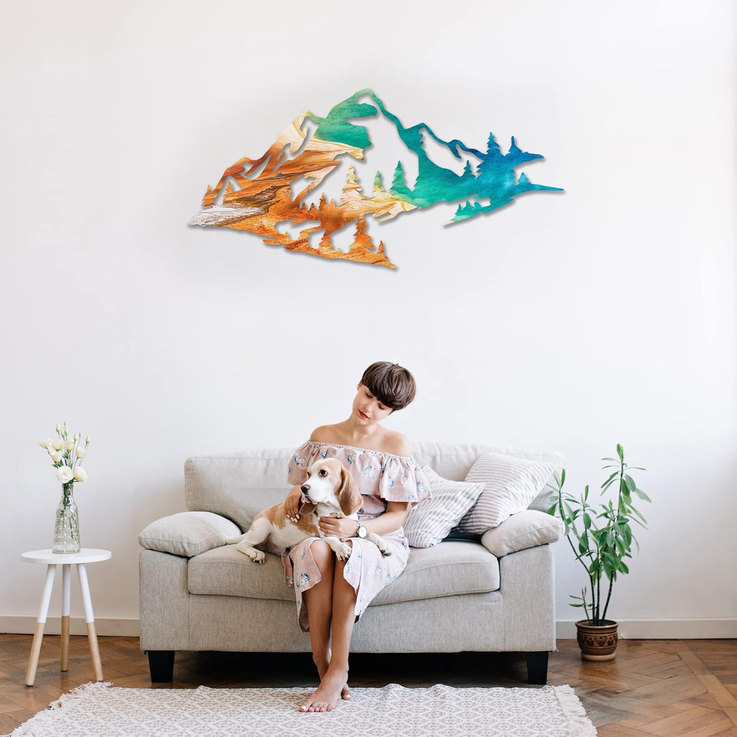 METALPLEX Yellowstone Mountain Range Metal Wall Art