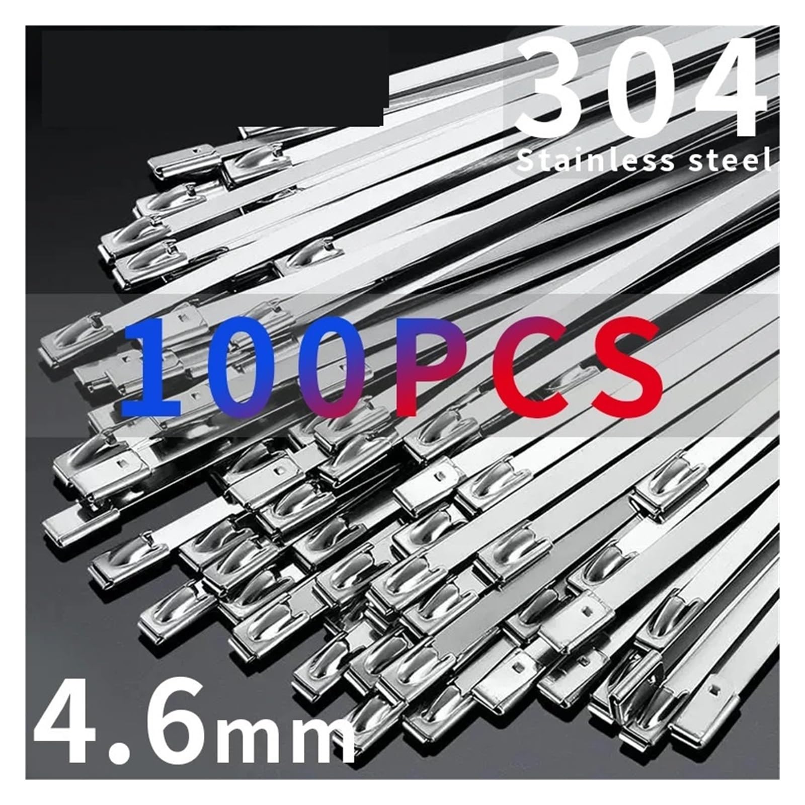 10 bridas for cables autoblocantes de acero inoxidable 304.