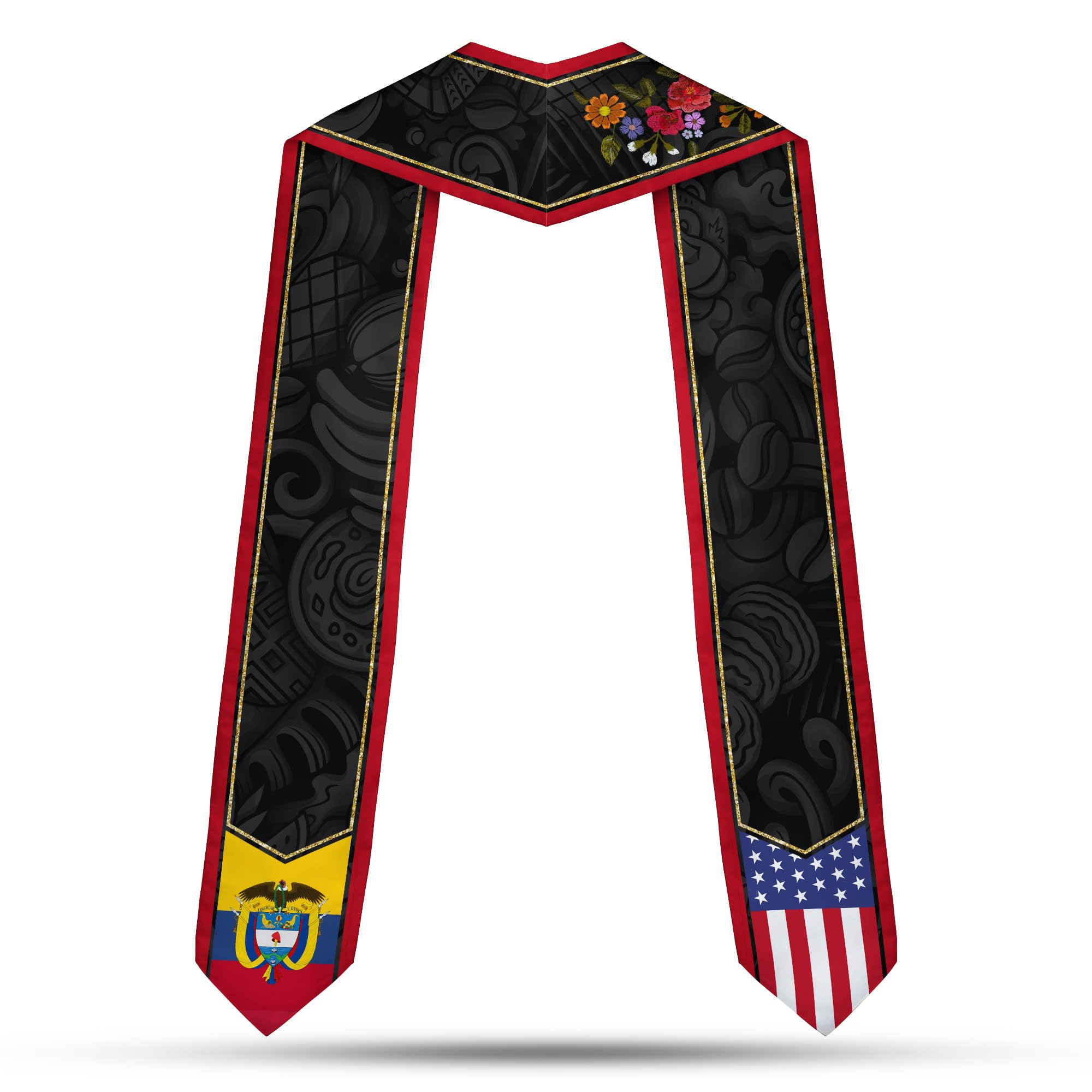 MonkeyVan Colombians Graduation Sash, Custom Colombians American Flag Graduation Sash 2025, Colombia Graduation Stole Style 20