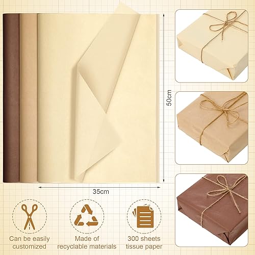 Miniatura 2 de 300 hojas de papel de seda kraft de 14 x 20 pulgadas, papel de seda a granel decorativo para escuela, baby shower, graduación, bodas, cumpleaños,