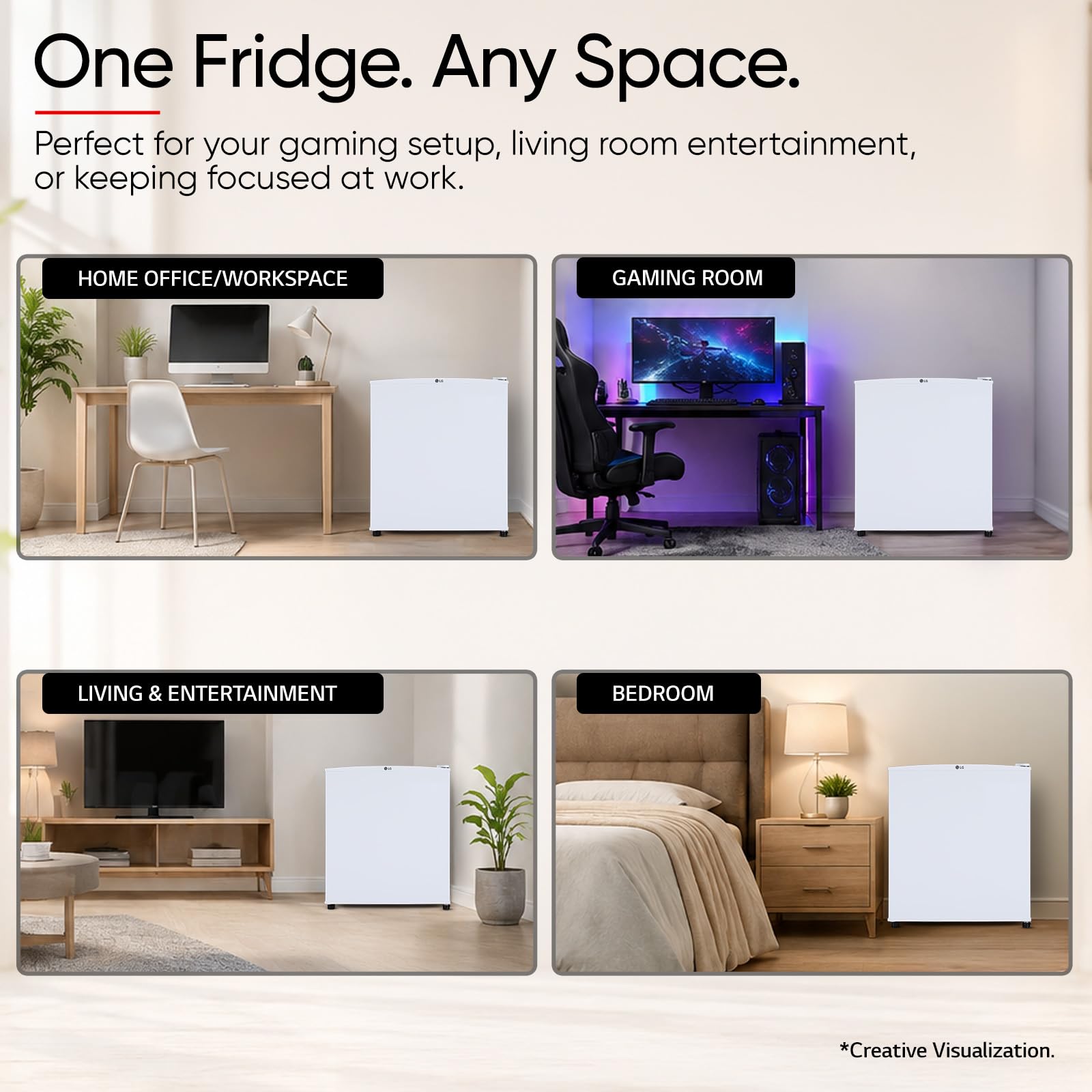 LG 43L Mini Bar Refrigerator - Super White -4
