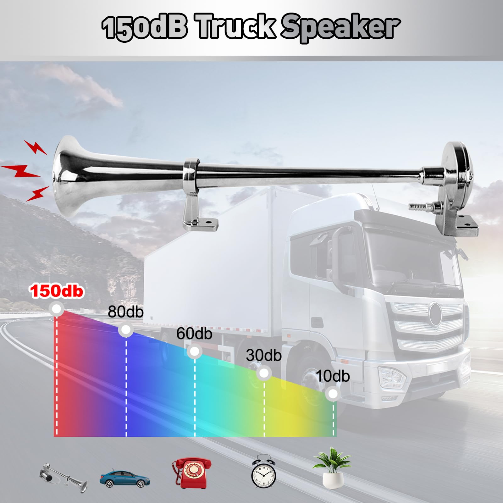 12v Klaxon Voiture, 150db Trompette Tracteur(Deux Paquets),Le DiamèTre De 450 Mm Convient à Une VariéTé De ModèLes Pour Voiture Camion Tracteur Moto Et Bateau Etc