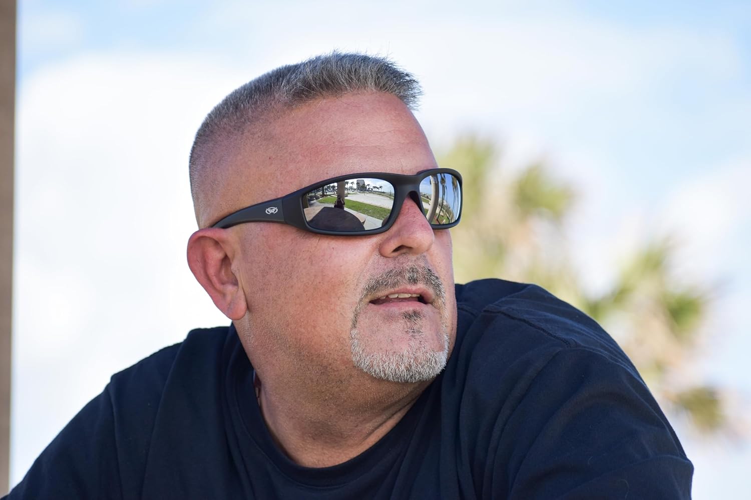 Global Vision Kickback Padded Motorcycle Sunglasses 2 Pair Black Frame Flash Mirror & Smoke Lenses - Image 9