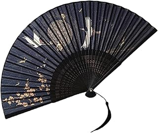 Tofficu 伝統的な折りたたみ式扇子 中国風ヴィンテージ扇子 手持ちダンスファン パフォーマンス 写真撮影小道具 夏の旅行用女性アクセサリ