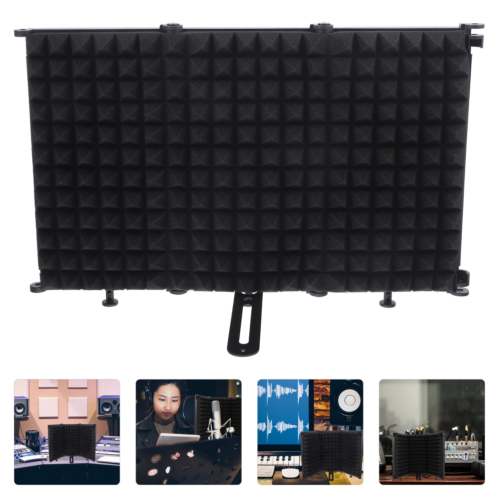 1 juego Filtro Antiviento Plegable para Micrófono Alta Equipamiento de Grabación Portátil para Aislamiento Acústico