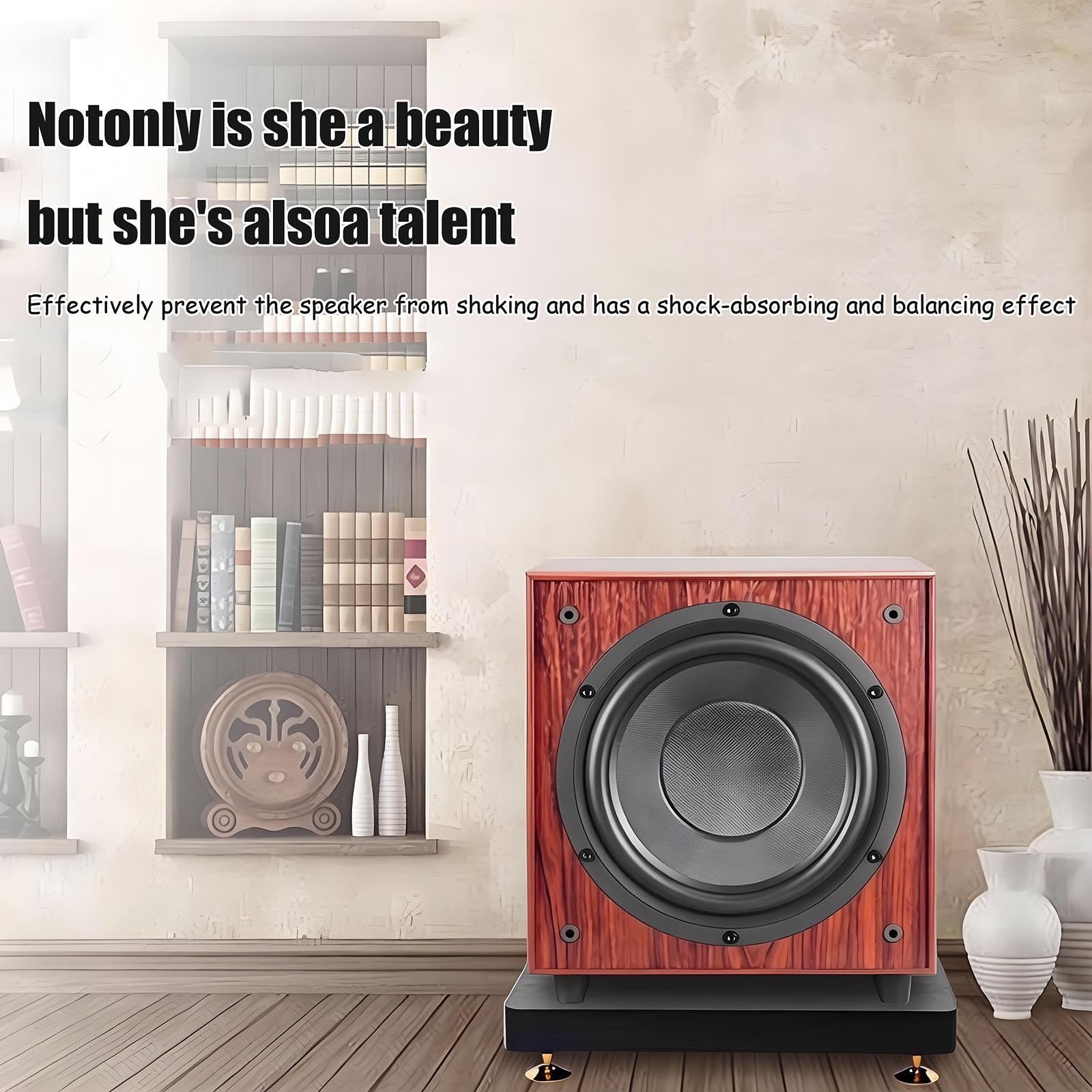 Base De Madera con Aislamiento Antivibración para Altavoces, Que Mejora La Claridad del Sonido.(40 * 40cm)