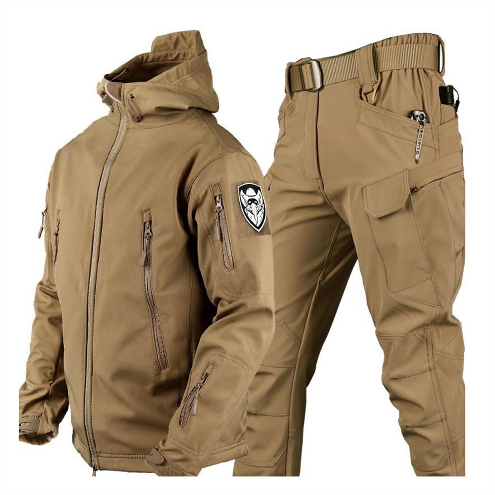 Wygwlg Zweiteiliges Skianzug-Set Für Herren, Herren-Winter-Wasserdichter, Winddichter Kapuzen-Schneemantel, 2-teilig, Snowboard-Schneeanzüge, Inklusive Armband, Gürtel