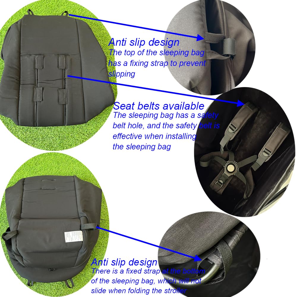 Brogtorl Universal Stroller Accessories Winter Footmuff Soft Lining and Splashproof Fabric Compatible with Bugaboo Strollers - Image 4