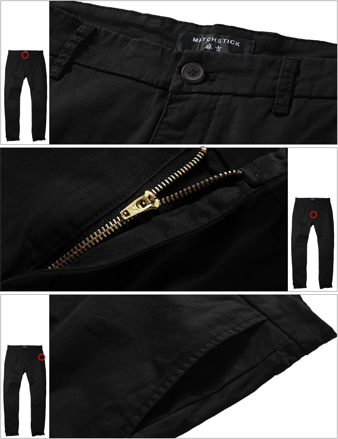 Match Men's Slight Stretch Regular Fit Chino Casual Pants #8105 - Image 5