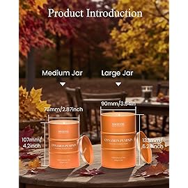 M&SENSE Cinnamon Pumpkin Scented Candles Large,Christmas Soy Candles,21.2oz 120 Hour Slow Burning,Aromatherapy Candle for Stress Relief Meditation Relaxing,Christmas Decor
