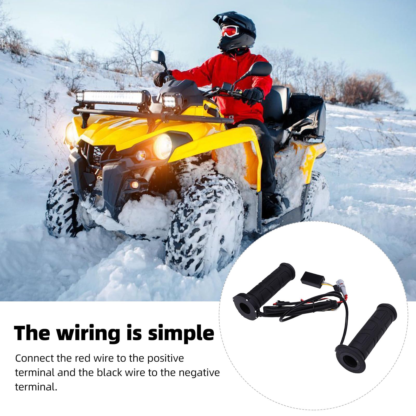 Impugnature per Manubrio Riscaldate ATV, Motocicletta Kimpex Nthreeauto, Impugnature Riscaldate Elettriche Anti -slitta