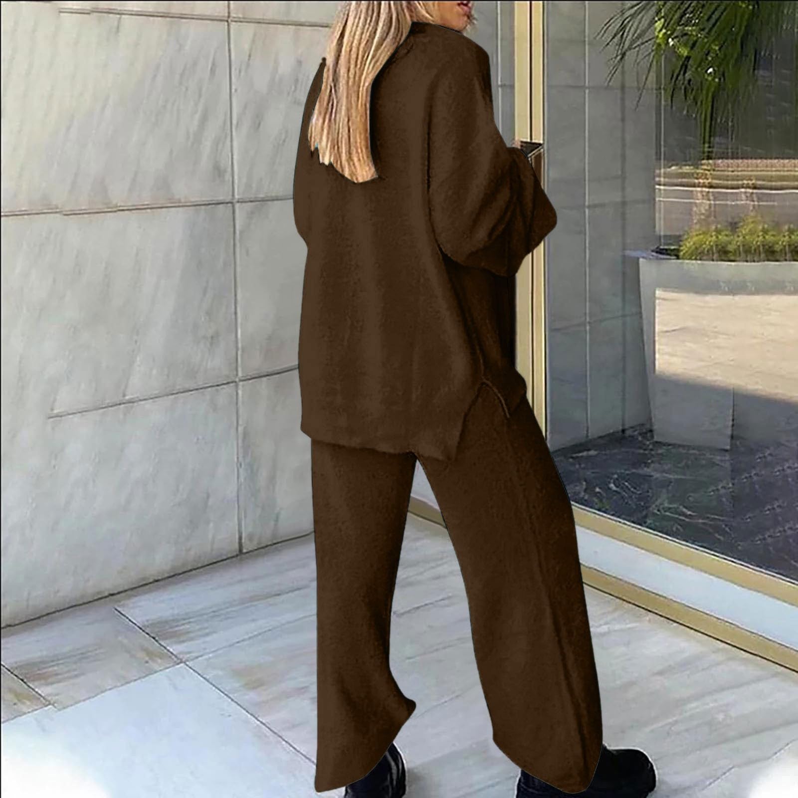 Generisch Ensemble de vêtements d'intérieur en coton et pantalon large pour femme
