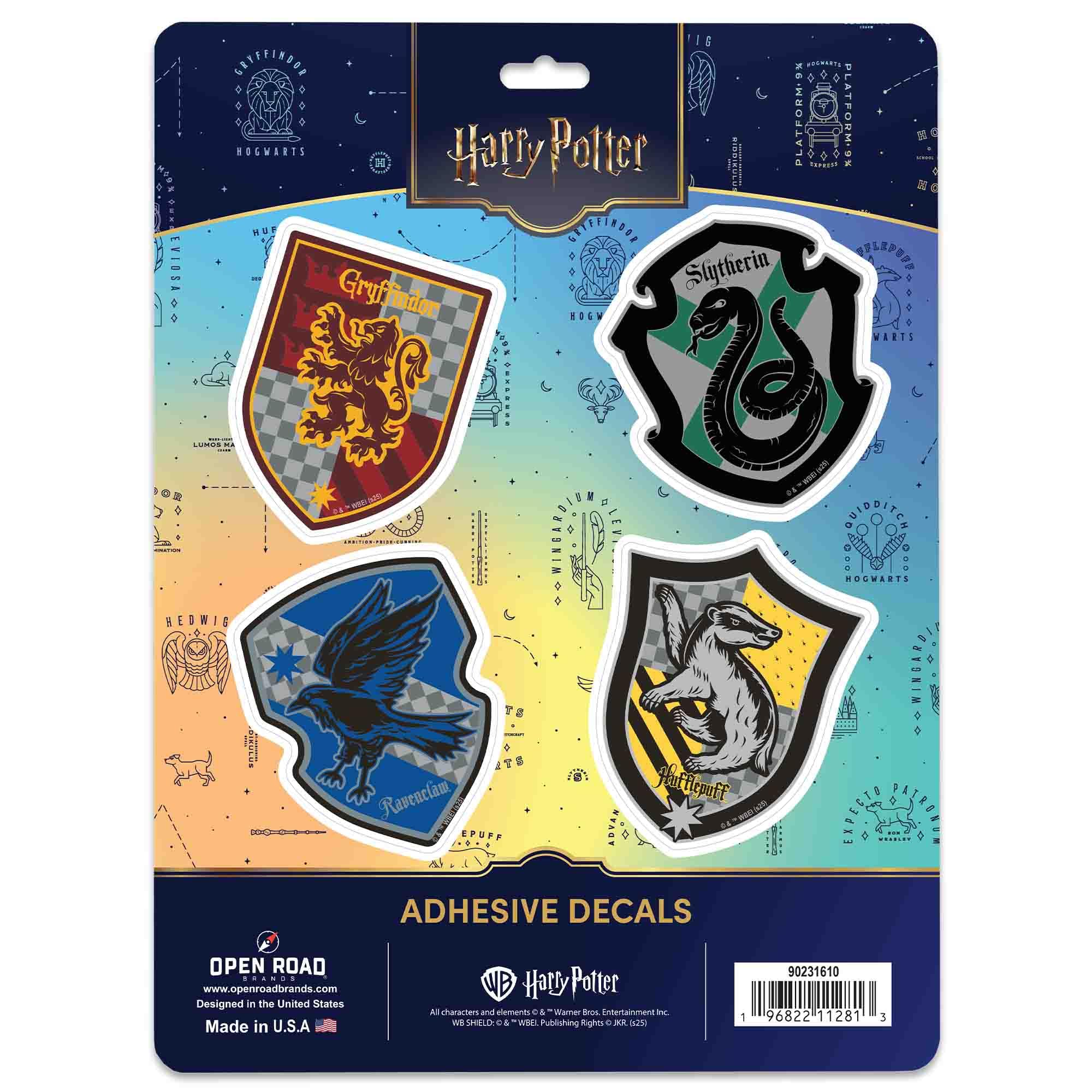 Autocollants Harry Potter vinyle voiture et pc portable - Lot 4 maisons Poudlard