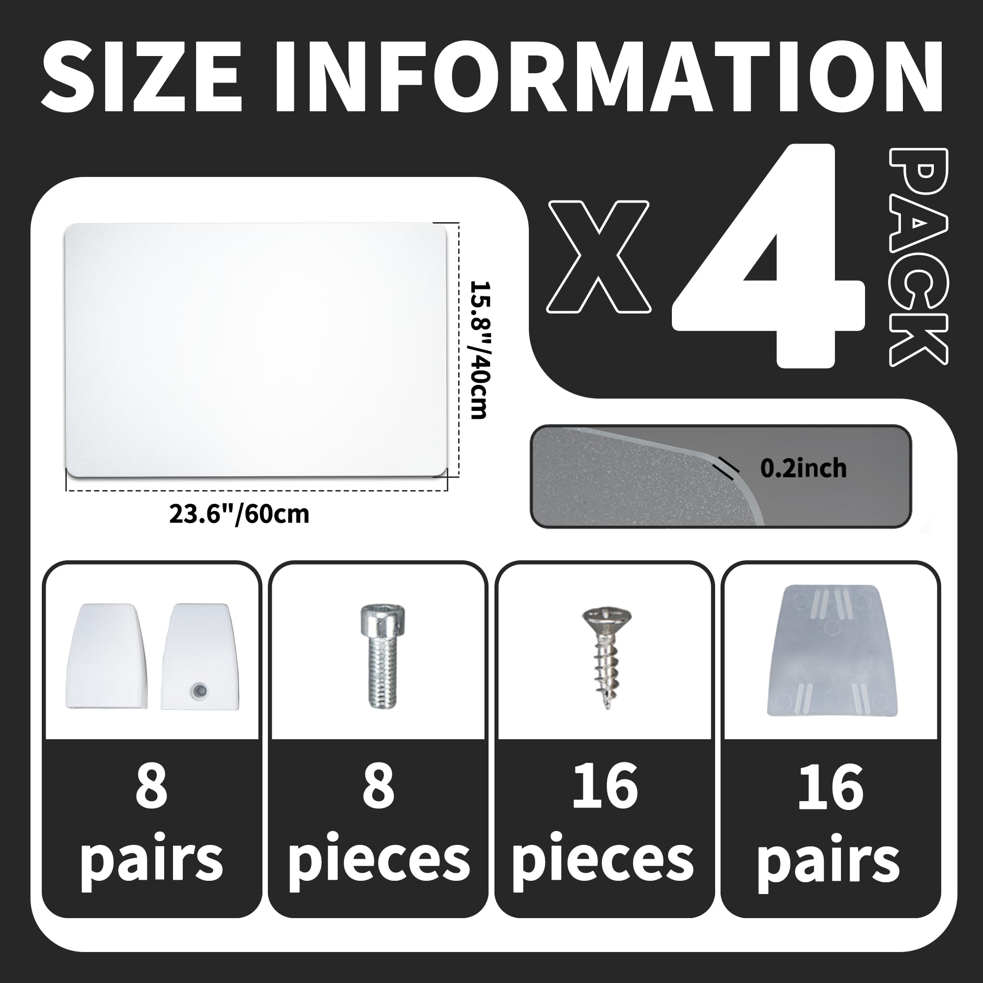 Lot De 4 Séparateurs De Bureau En Acrylique Mat 60x40 Cm – Panneaux De Protection Avec Pinces, Idéal École, Open Space & Bureau Perso