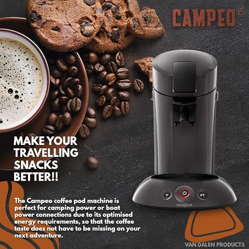 Foto von Campeo Kaffeemaschine - Die energieoptimierte Kaffeepadmaschine - Kaffeevollautomat besonders geeignet für Camping und Bootsfahrten