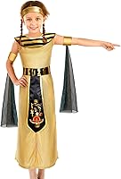Vista 7 de Bencailor Disfraz egipcio de Halloween para niña, disfraz de princesa del antiguo Egipto para niña