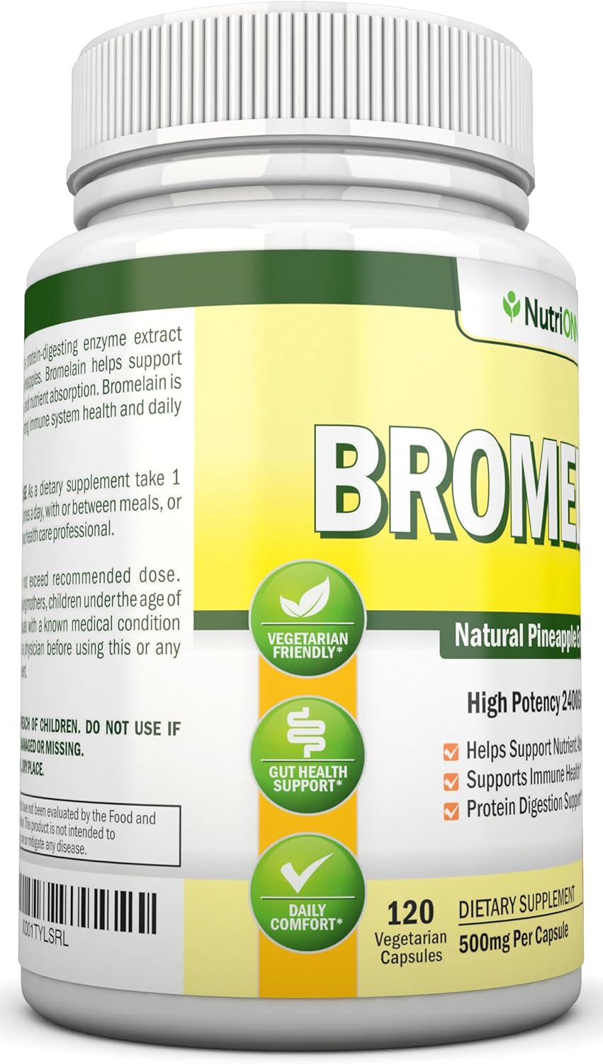 Bromelain - 500mg - 2400 GDU - 120 Vegetable Capsules - Pure Pineapple Enzyme Extract - Supports Digestion and Nutrient Absorption - Great for Immune Health - Image 4