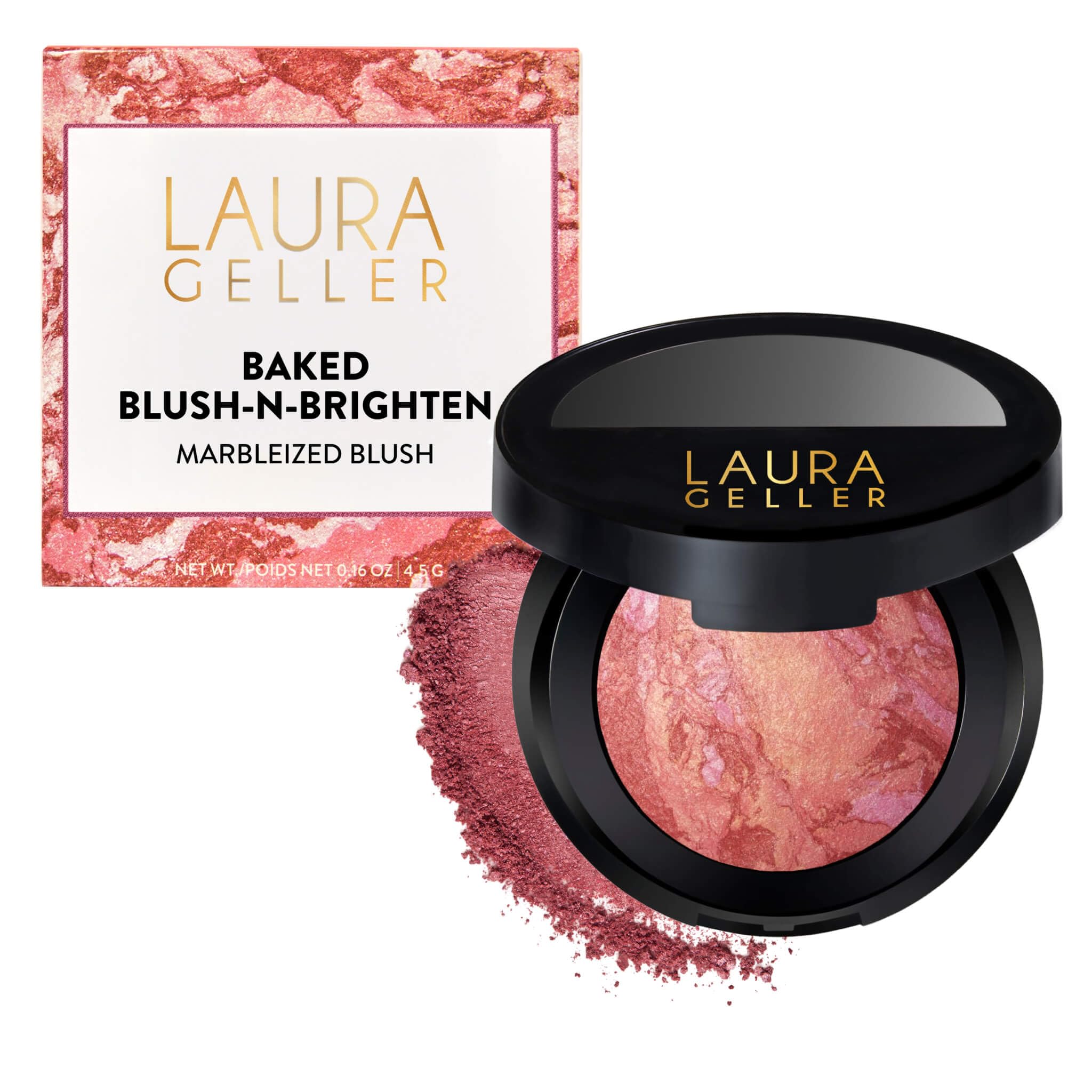 LAURA GELLER New York Baked Blush-n-Brighten Marbled Blush Powder, leichtes Creme-Rouge-Puder mit Satin-Finish für Ihr Make-up