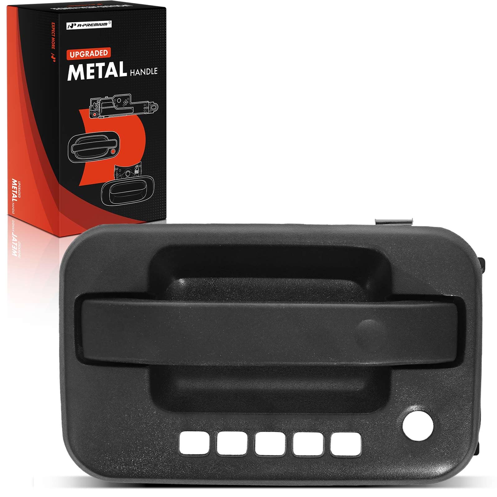 A-Premium Upgraded Metal Exterior Door Handle Compatible with Ford F-150 F150 2009-2014 - Front Left Driver Side, Textured Black Handle w/Keyhole &