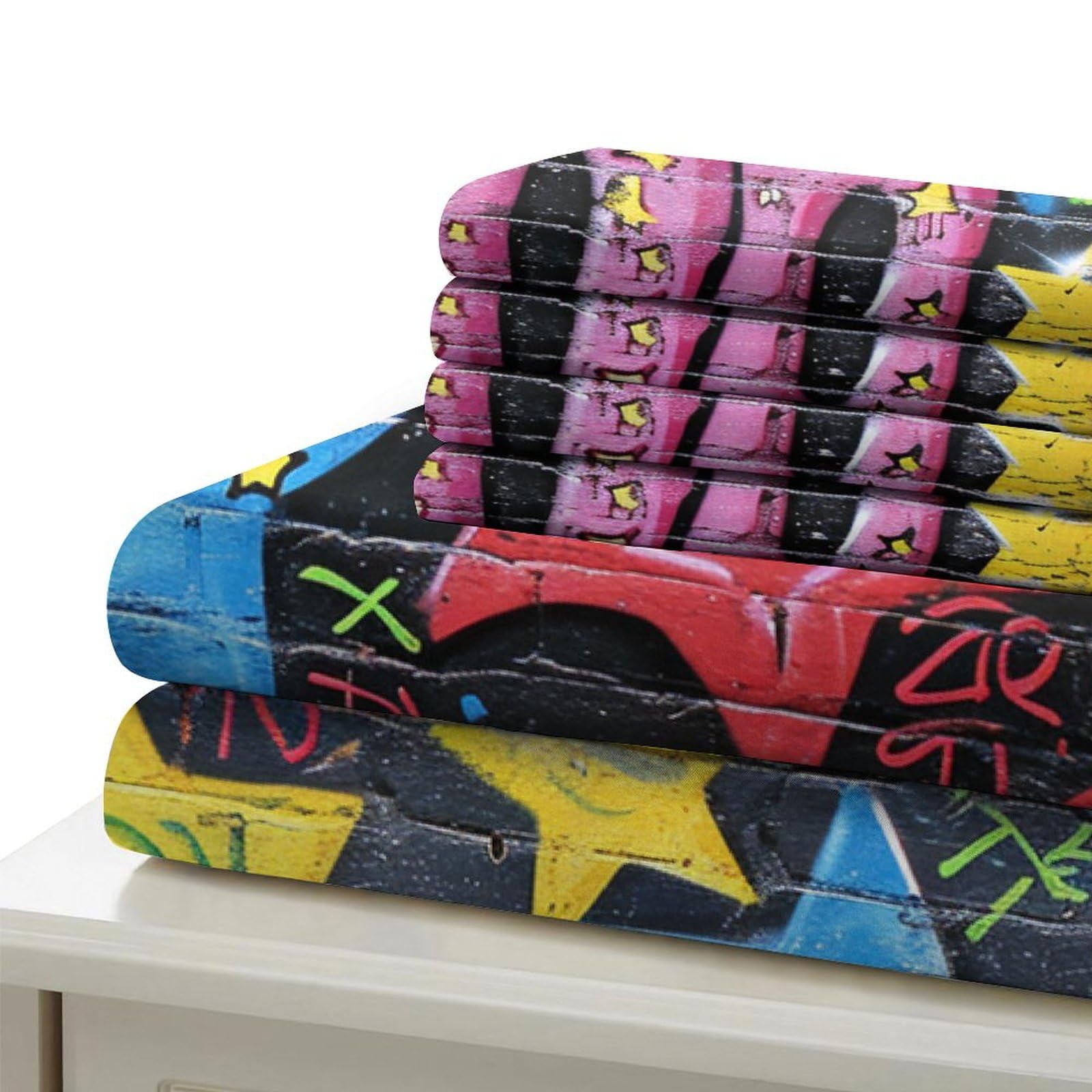 Set Copripiumino 3 Pezzi JiaTexJourney Con Stampa 3D Graffiti Giapponesi, Microfibra Morbida E Traspirante, Disponibile In Varie Misure