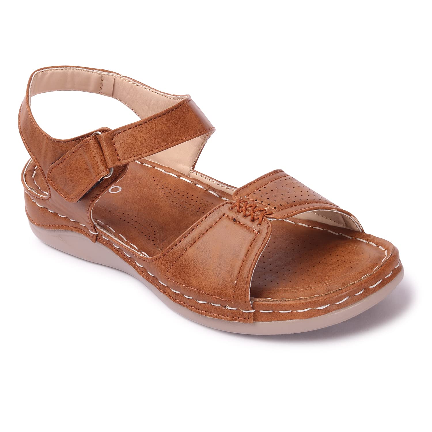 Vlanco Extra Soft Ortho Care Diabetic & Orthopedic Sandal/Doctor Sandal Footwear with Arch Support For Women 4424-Tan-8 (B0BQDMXK8X) Amazon Price History, Amazon Price Tracker