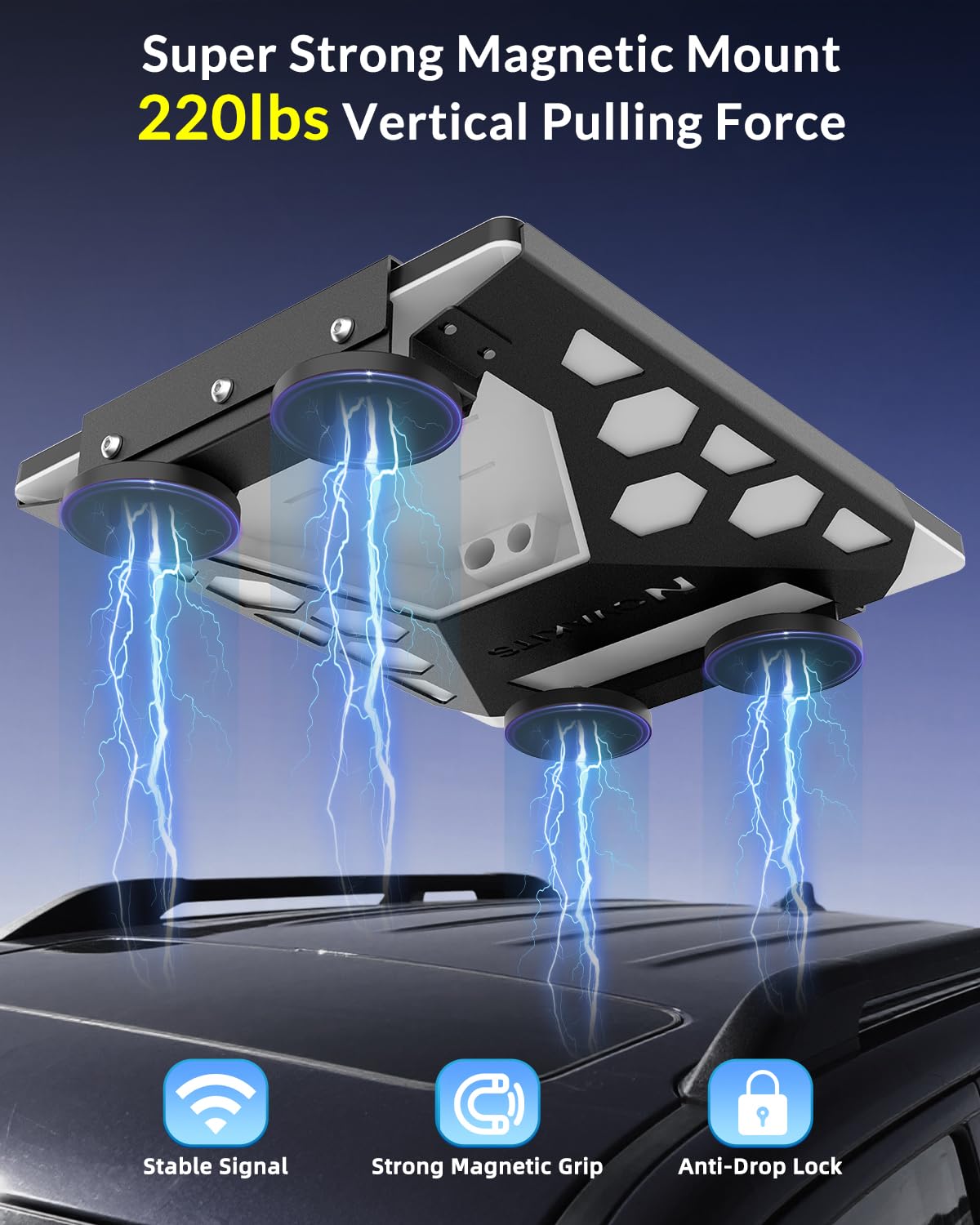 Starlink Mini Magnetic Car Roof Mount – Secure Side-Enclosed Design, Quick-Release & 1.7“ Low-Profile, 220 lbs Strong Magnet, Scratch & Weather-Resistant, Perfect for Car, RV, Van, Truck & Boat - 4
