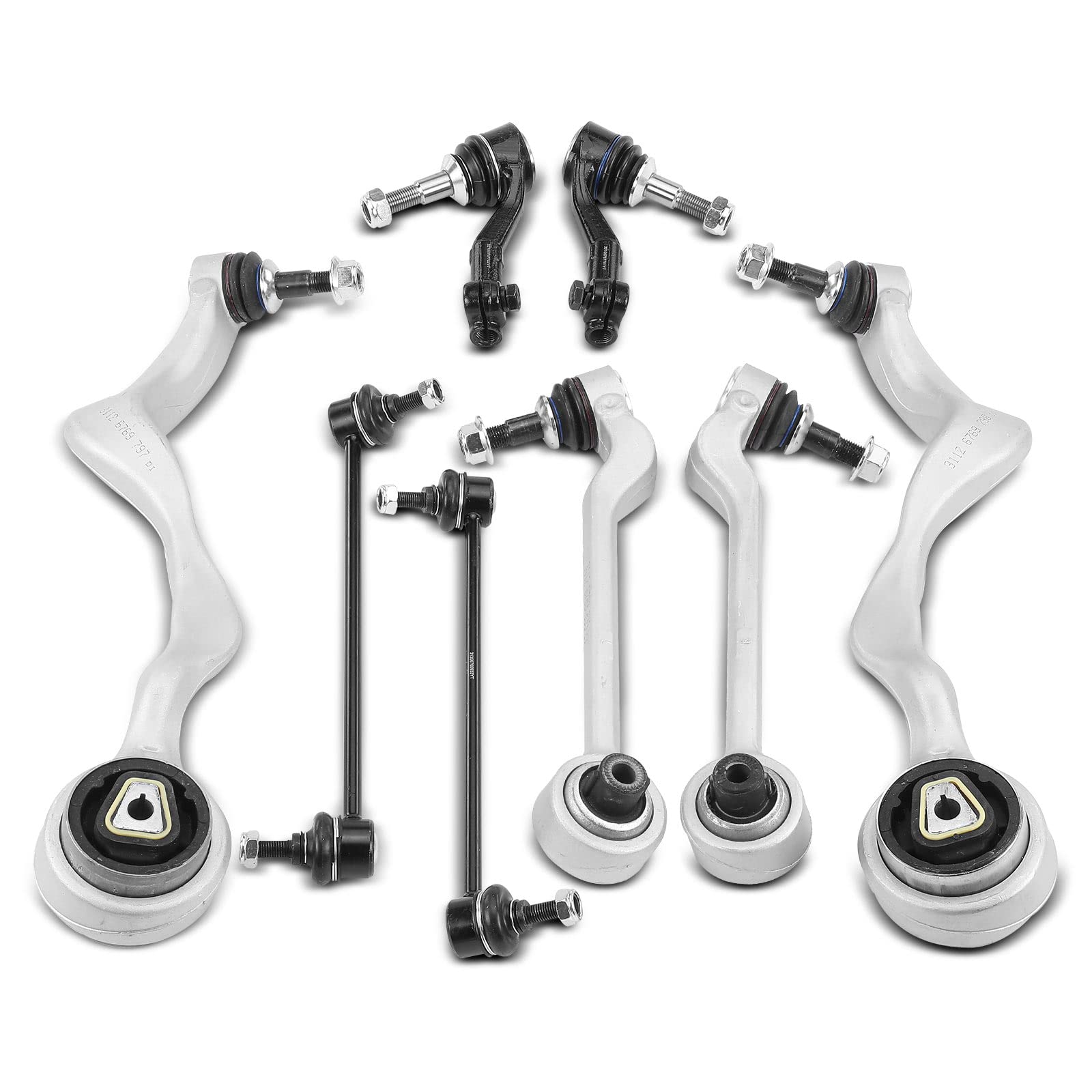 Frankberg 8x Braccio trasversale Braccio assiale Anteriore posteriore sinistro destro Compatibile con Serie 1 E81 X1 E84 Serie 3 Touring E91 Serie 1 E87 Serie 1 Cabriolet E88 Replace# 31126770850
