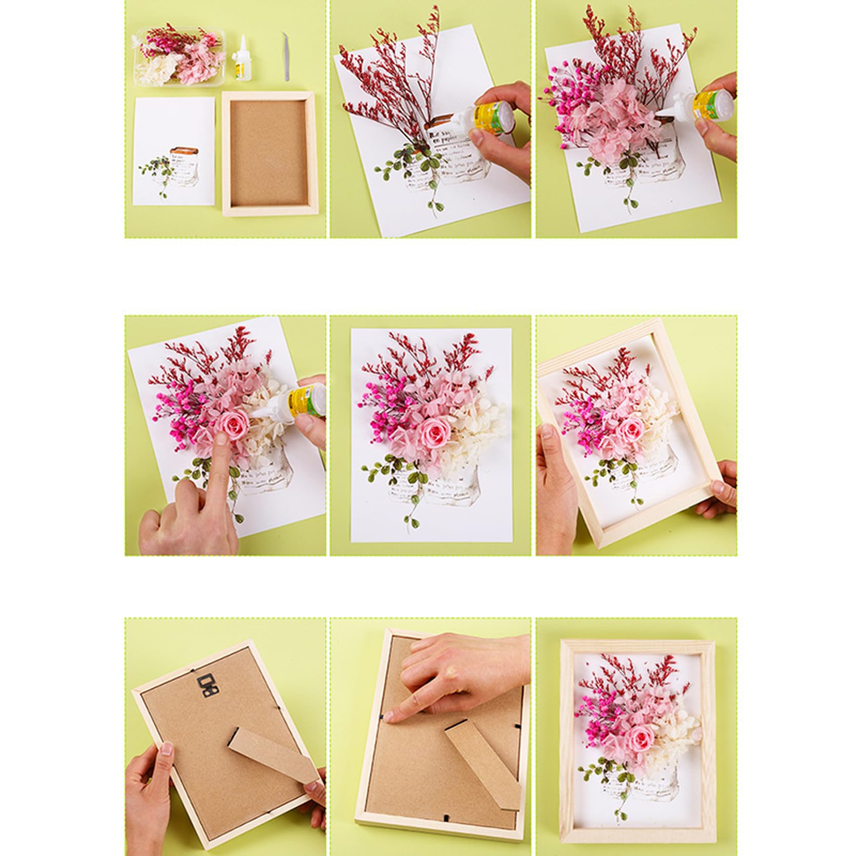 Amazon.co.jp: [LSDZW] プリザーブドフラワー 写真立て 23.3*18.3 暖花