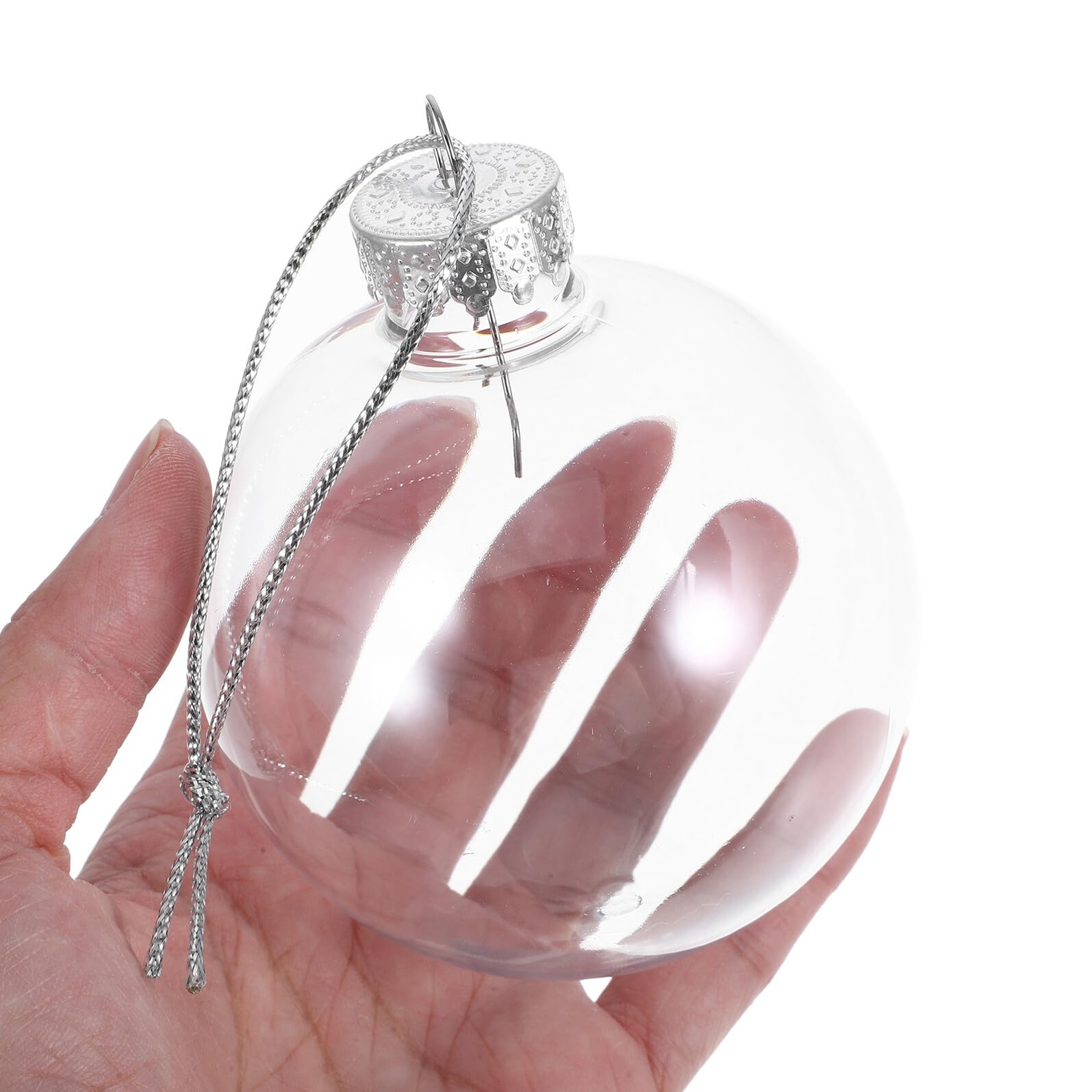 Healeved Transparente Weihnachtskugeln zum Aufhängen 20 Stück 8cm Hohlkugeln aus Kunststoff Selbstgemacht Baumschmuck für Weihnachtsdeko und Party