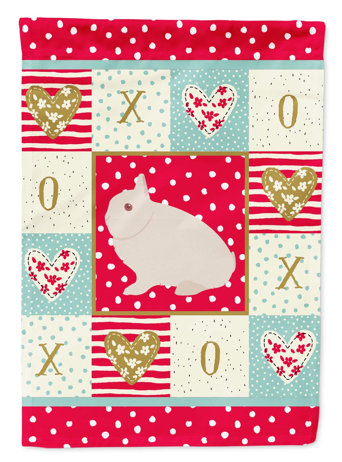 Hermelin Rabbit Love drapeau de jardin multicolore en tissu décoratif