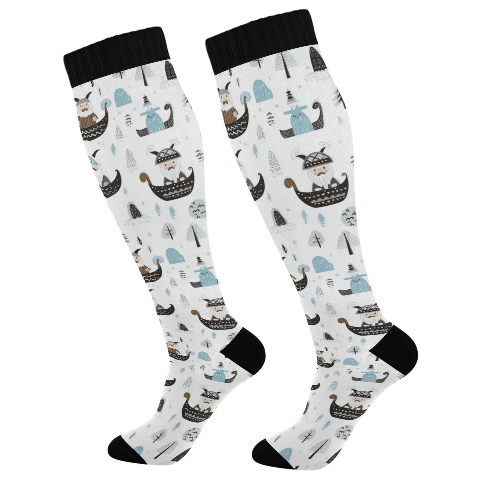 Compression Socks for Men and Women Circulation Wide Calf Knee High Socks Support for Running Medical Travel