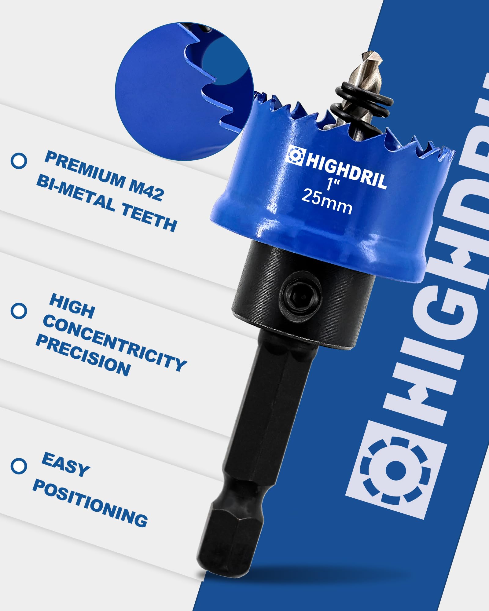 HIGHDRIL 3pcs Hole Saw Set, 20/25/32MM Drill Bits, Quick-Change Shank Hole Cutters for Thin Steel Aluminum, Copper, Wood - Image 3
