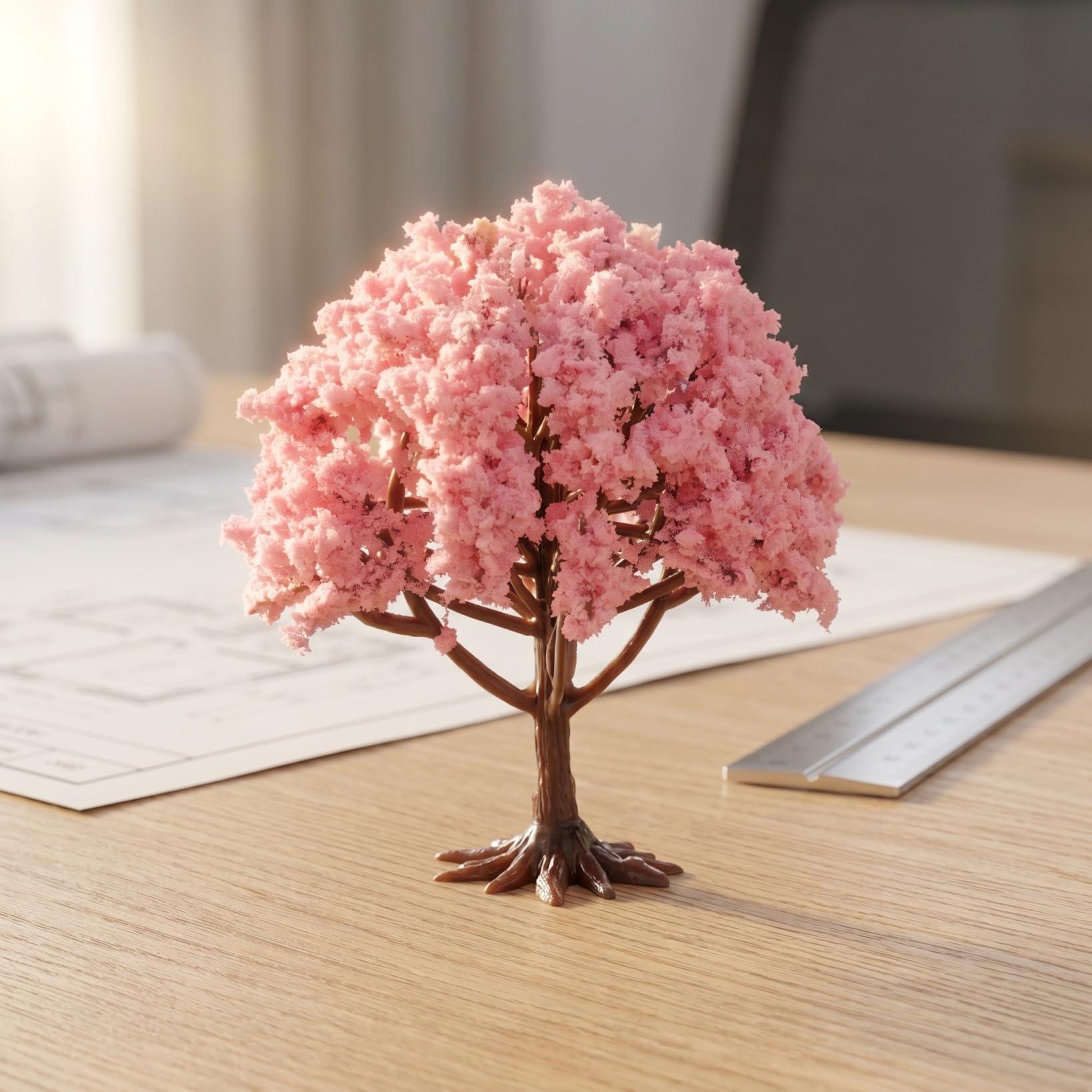 Angoily Arbre Miniature Simulé Blanc 8X7X7 Cm pour Maquettes Et Décorations Plante Artificielle Extérieur pour Paysage Et Jeux Créatifs