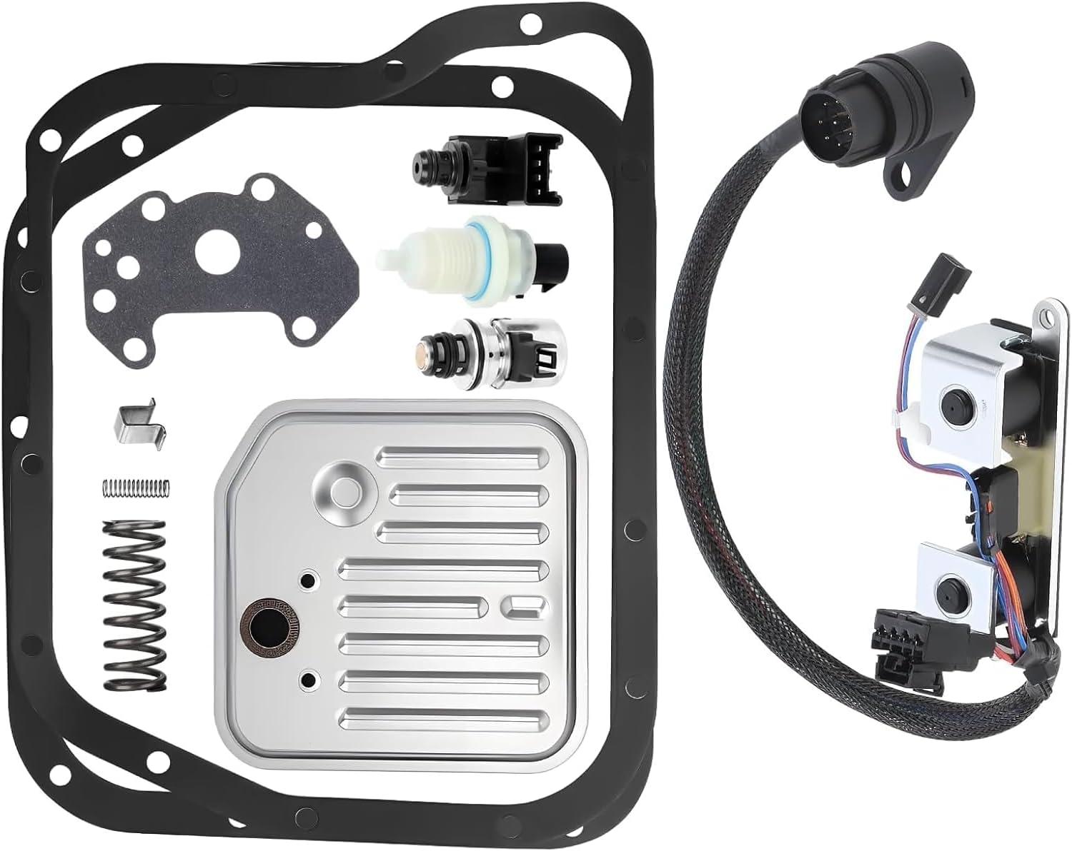 Photo 1 of A500 A518 A618 46RE 47RE 48RE Transmission Filter Gasket Kit w/Governor Pressure Sensor Solenoid Compatible with Dodge Ram 1500 2500 3500 Dakota Durango Fit Jeep Grand Cherokee 2000-up