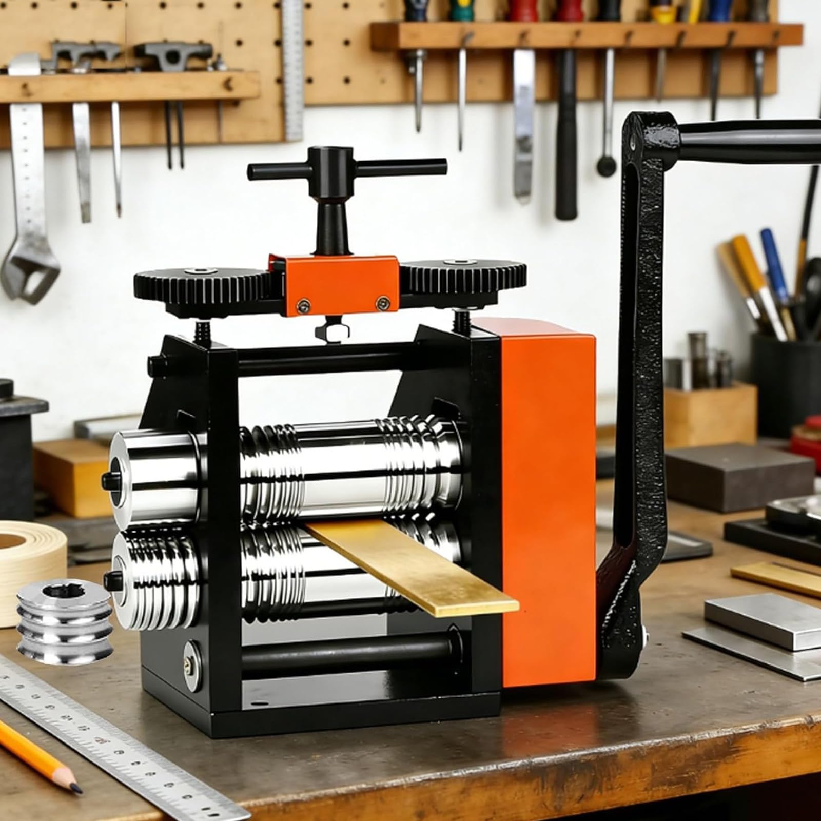 Laminadora Manual 40mm joyería Metal,Prensa manivela Gro Ajustable