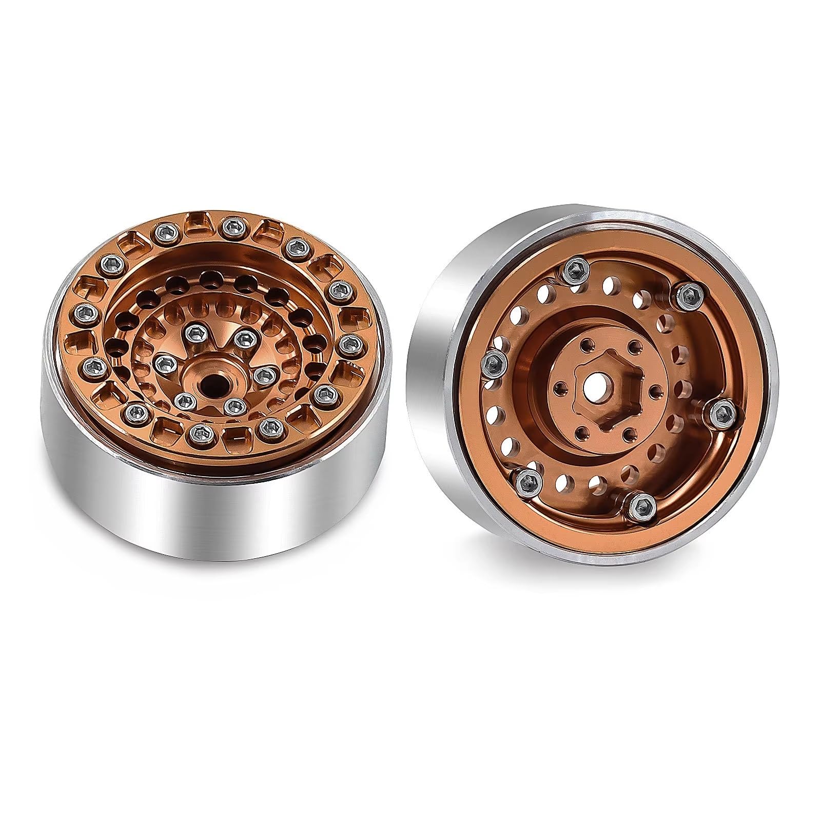 Per Cerchi Beadlock Da 1,3 Pollici Per Traxxas Per TRX4M 1/18 | RC Car Cerchi Beadlock Alluminio Leggero con Vestibilità Precisione e Superficie Anodizzata Durevole(Titanium)