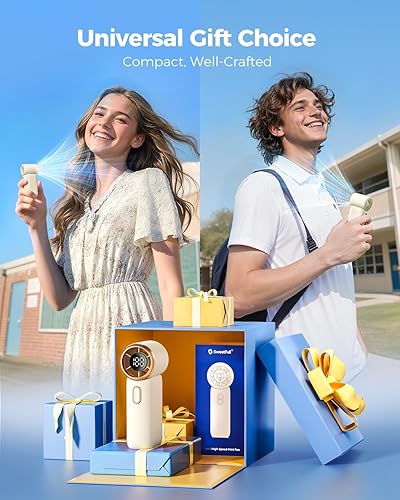 Miniatura 5 de SWEETFULL Ventilador turbo de mano, mini ventilador de 100 velocidades con pantalla digital, refrigeración recargable de 12 horas, portátil para