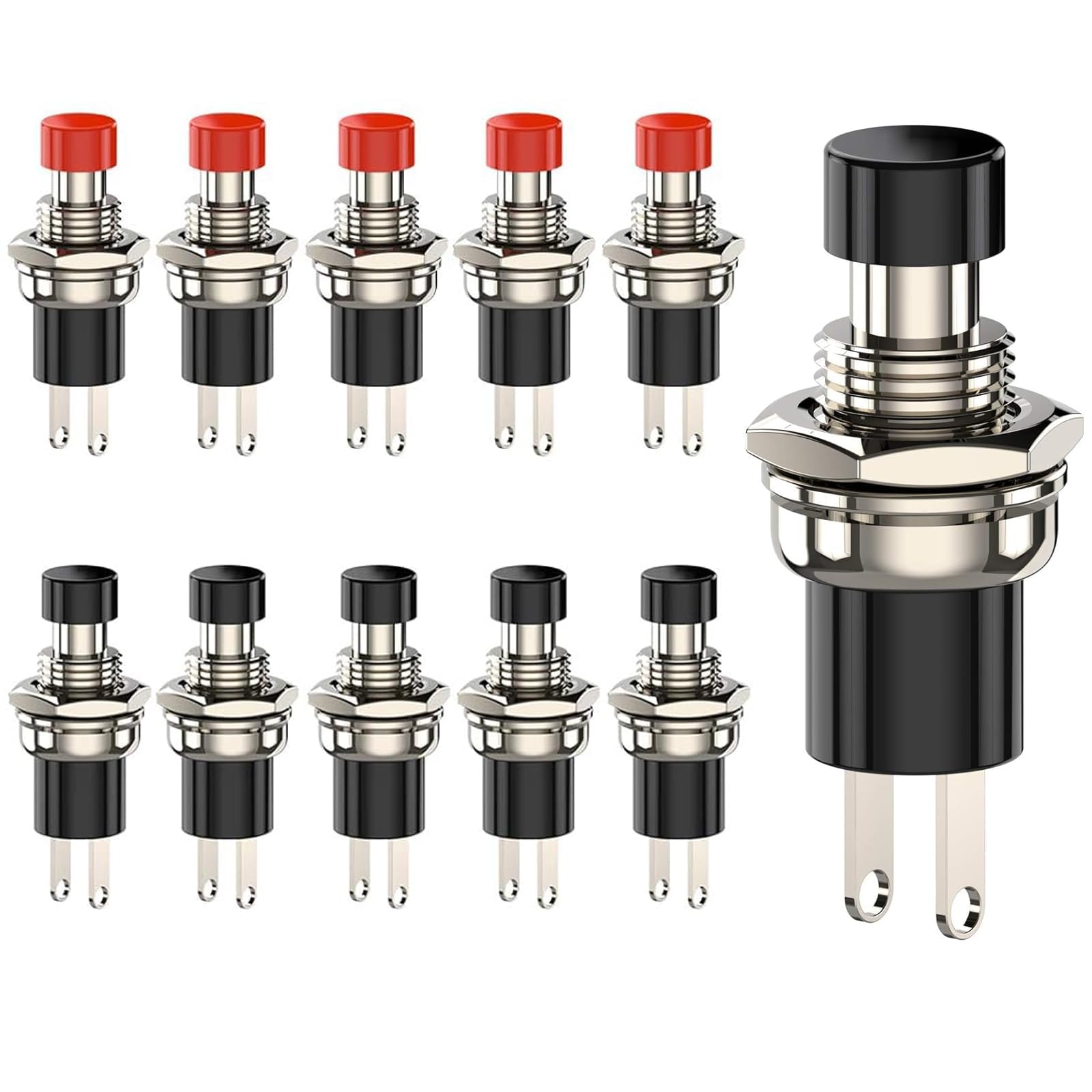 10 Pcs 2Pins Momentary Mini Push Button Switch, Button Pusher Normal Open for Model Railway Hobby