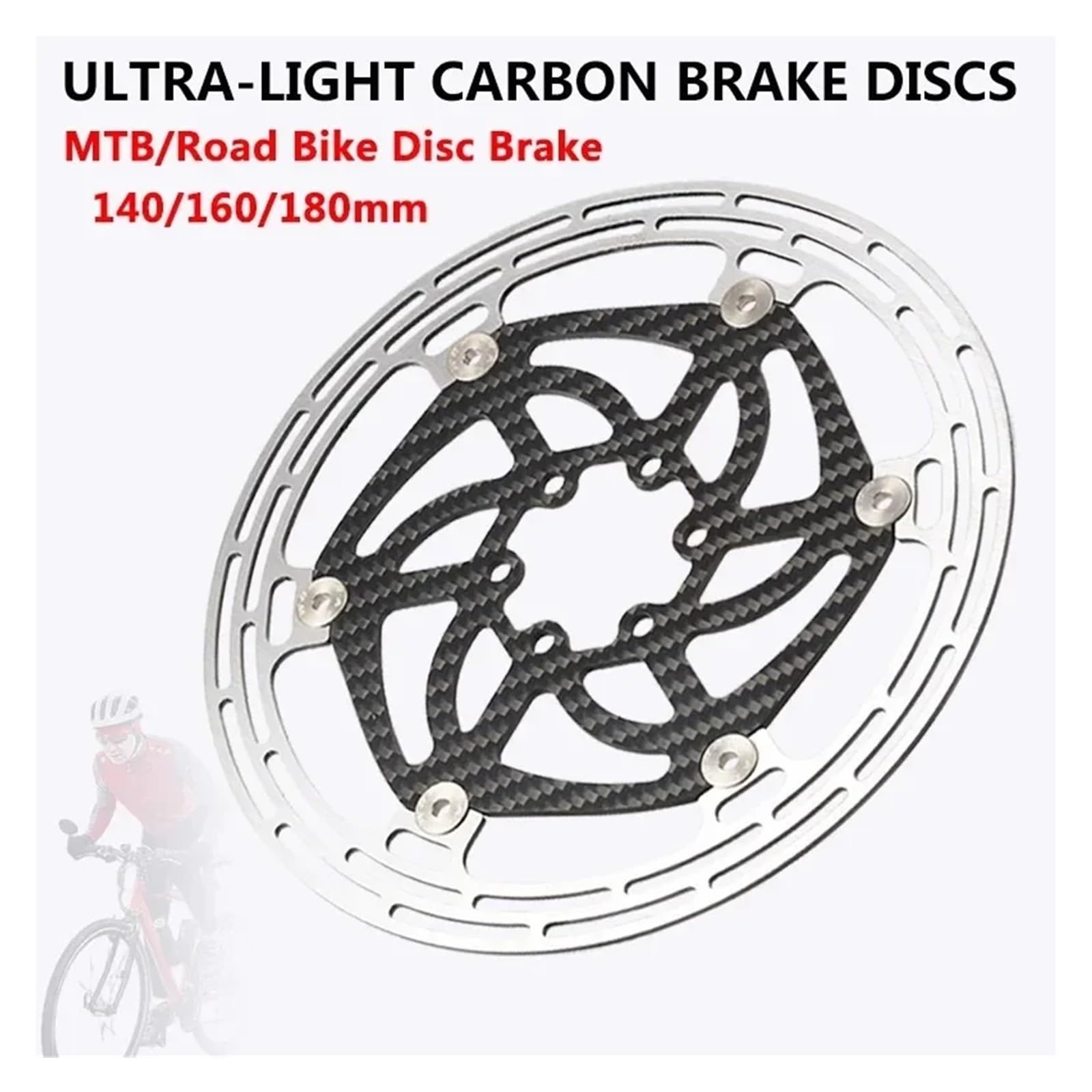 Rotori Freno Flottanti Per MTB Da Strada In Fibra Di Carbonio 140 Mm, 160 E 180, Con Dissipazione Del Calore Disco Dischi Freno Anteriore