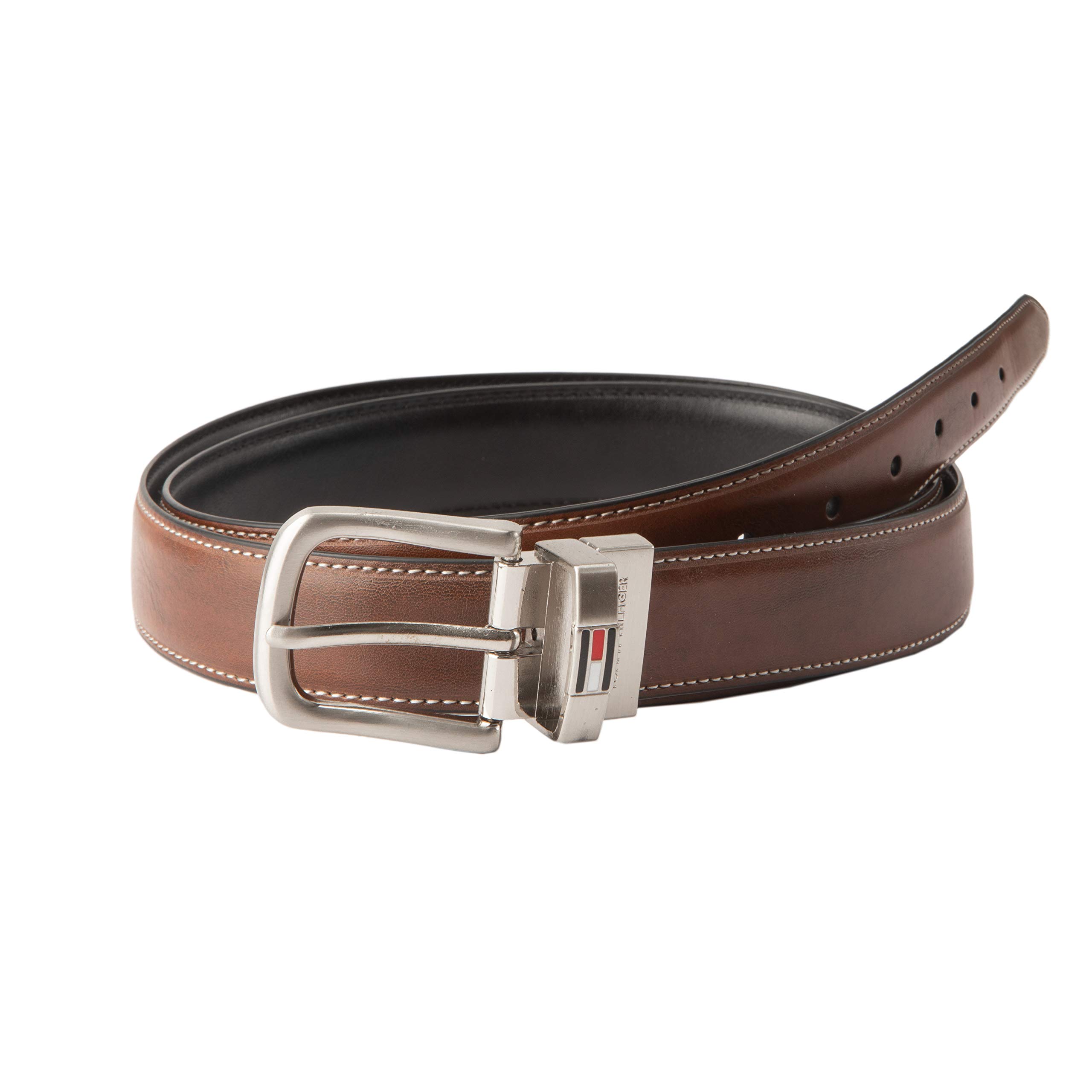 Tommy Hilfiger Mens Reversible Bonded Leather Belt 38" Brown/Black