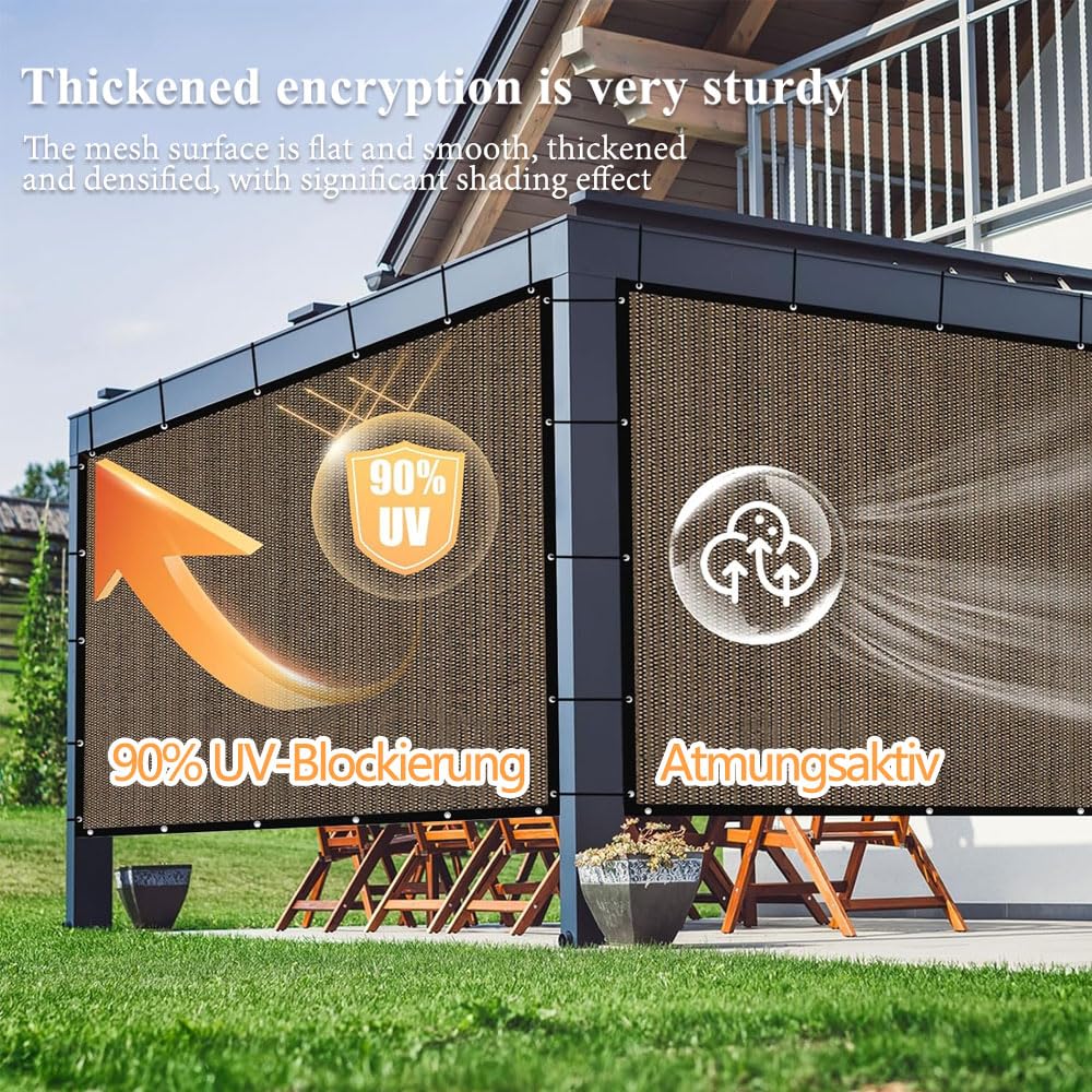 Toldos para Patio 3×4m,Solar Sombra Paño,Ojales Cubierta de Parasol,Red de Sombra Al Aire Libre,Tela de Sombra,Malla Sombreadora Jardin,Mallas de Sombreo con Ojales