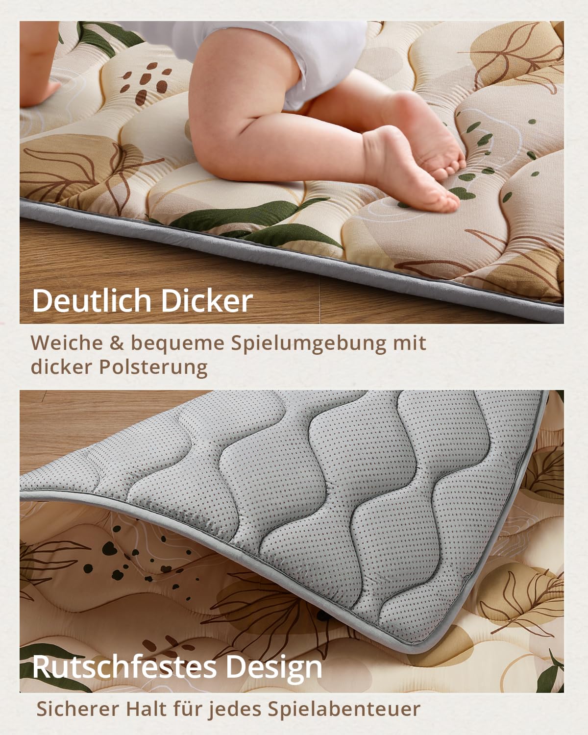 Blissful Diary Krabbelmatte Baby Spielmatte 180x150cm Krabbeldecke für Baby | Faltbar Baby Teppich, Waschbar, Rutschfeste Playmat, Extra Dicke Bodenmatte Kinder, Baby Essentials Geschenk Jungen Mädchen