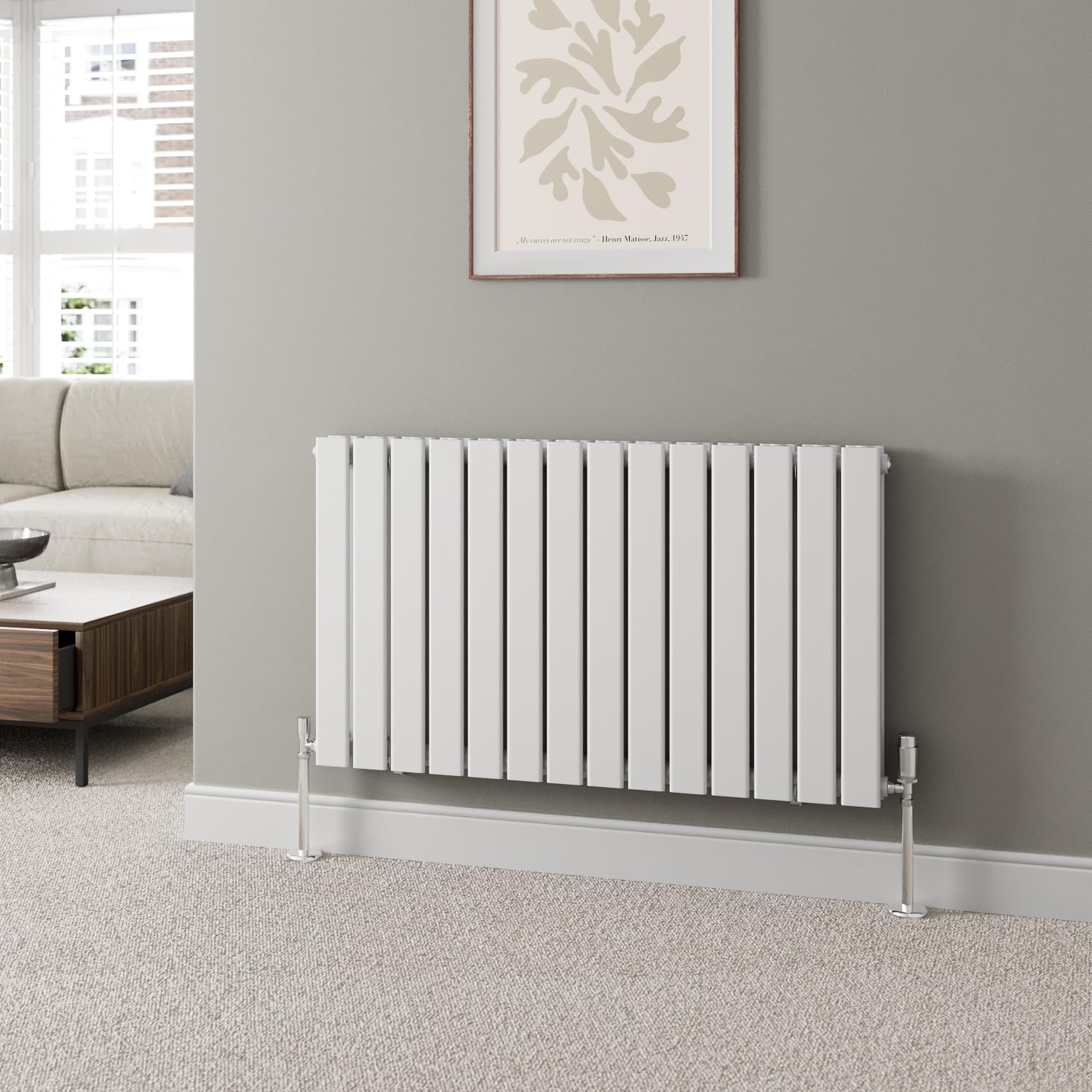Duratherm 600 X 1064mm White Horizontal Designer Radiator Double